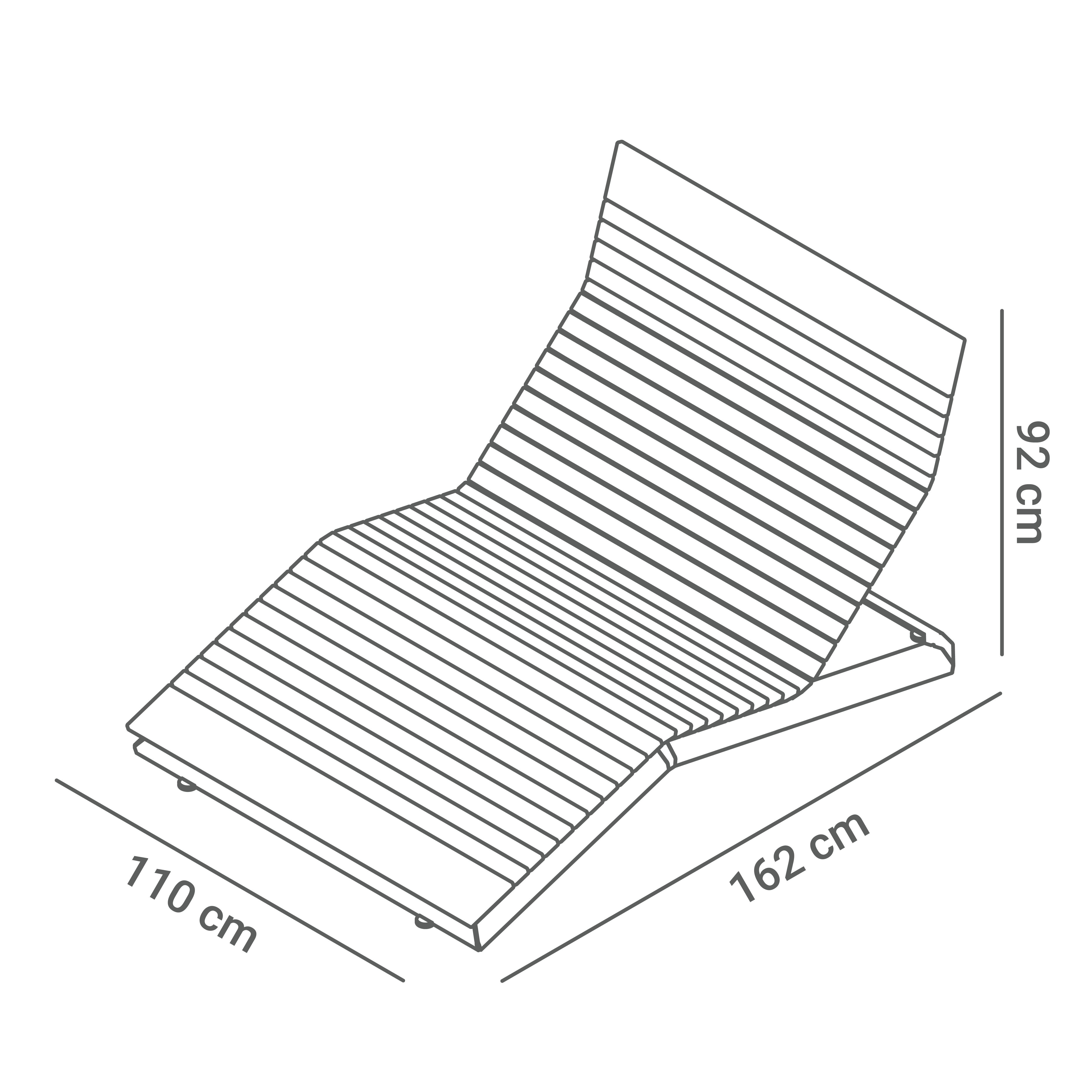 Stilo atpūtas krēsls 02.548.1 - izmēri